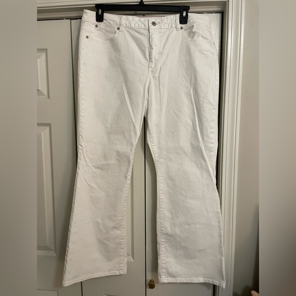 Talbots Women's White Flare Jeans